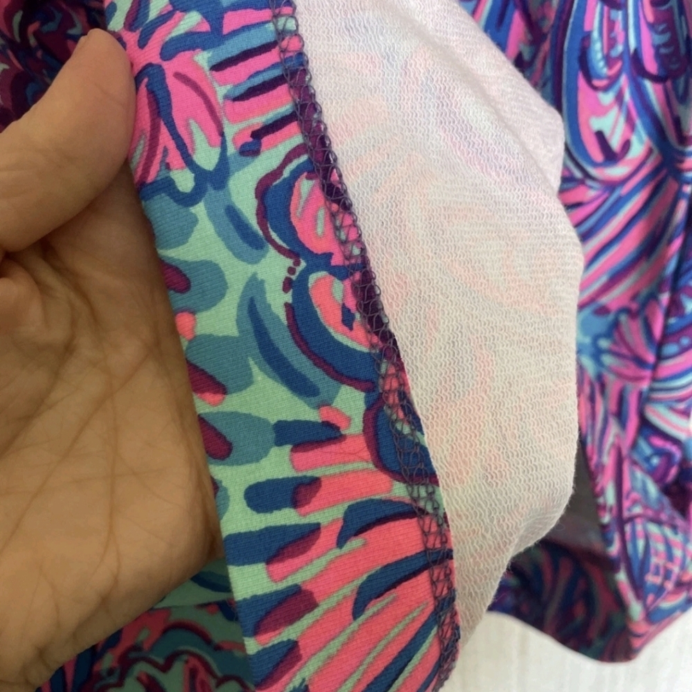 Lilly Pulitzer Medium Ports Dress In Turquoise Oasis Shelleidoscope Long Sleeves - Picture 3 of 11